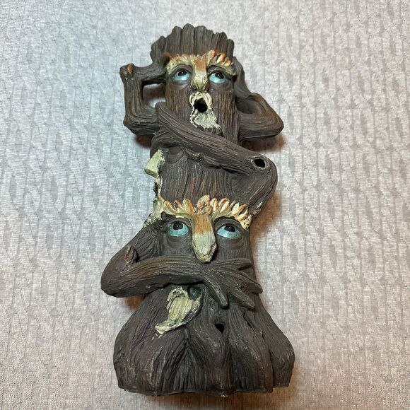 Smoking Tree Cone Incense Burner Elegant Expressions Hear No Evil See No Evil - Picture 1 of 12